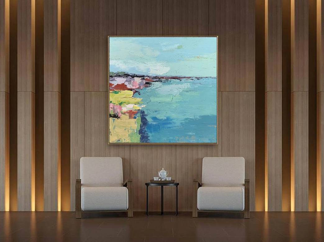 Scenic Blue Abstract Canvas Artwork BA2KT wall art